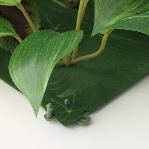 ФЕЙКА, искусственное растение, настенное/ внутри/ на открытом воздухе, зеленое / сиреневое, 26x26 см,