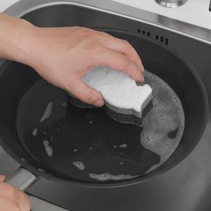 Губка для мытья посуды , черный / белый,