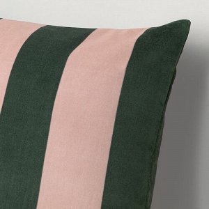 IDGRAN, чехол для подушки, в полоску /розово-зеленый, 50x50 см,