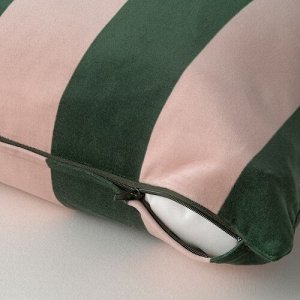 IDGRAN, чехол для подушки, в полоску /розово-зеленый, 50x50 см,