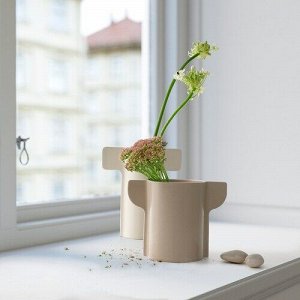 PELARRNN, ваза, набор из 2 предметов, светло-бежевый /серо-бежевый,