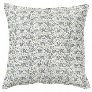 NATTFLYN, чехол для подушки, цветочный узор / синий, 50x50 см,