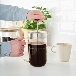 IKEA 365+, Кофеварка / чайник, прозрачное стекло / нержавеющая сталь, 1 л,