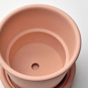 MUSKOTBLOMMA, горшок для растений с блюдцем, внутренний / уличный терракотовый, 12 см