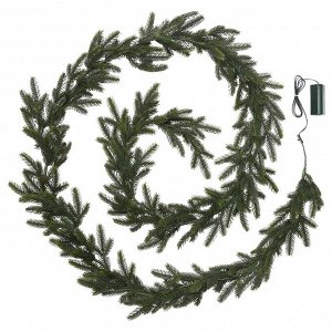 IKEA STRLA, светодиодная гирлянда, искусственная, на батарейках, 400 см,