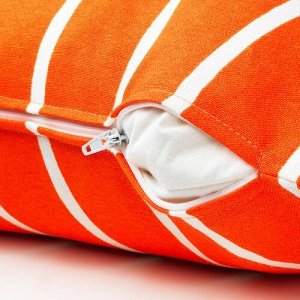 NICKFIBBLA, чехол для подушки, оранжево-белый в полоску, 50x50 см,