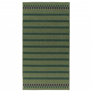 КОРСНИНГ, коврик из плоской ткани, внутренний / уличный, зелено-фиолетовый/в полоску, 80x150 см,