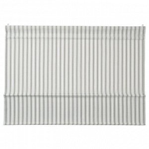 IKEA RINGBLOMMA, римские шторы, белый зеленый/в полоску, 140x160 см