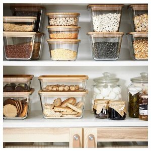 IKEA 365+, контейнер для пищевых продуктов, прямоугольный / стеклянный, 1,8 л,