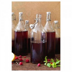 KORKEN, бутылка с пробкой, прозрачное стекло, 1 л,