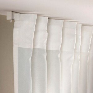 ROSENROBINIA, Прозрачные шторы, 1 пара, с отделочной лентой/белые, 145x250 см