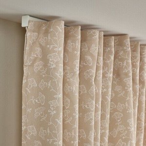 TRISTVMAL, шторы, 1 пара, бежево-белый, 145x250 см