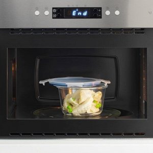 IKEA 365+, Контейнер для пищевых продуктов с крышкой, круглый, стекло/пластик, 600 мл