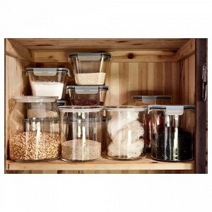IKEA 365+, банка с крышкой, стеклянная, 1,7 л,