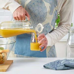 KORKEN, Банка в форме бутылки с крышкой, прозрачное стекло, 0,4 л