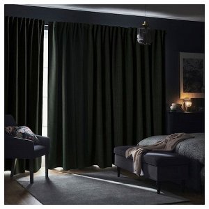 PRAKTIDLSA, шторы для затемнения комнаты, 1 пара, зеленые, 145x250 см