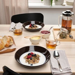 FRGKLAR, глубокая тарелка, глянцево-коричневый, 23 см,