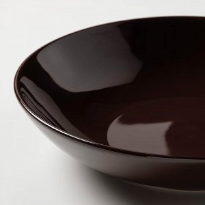 FRGKLAR, глубокая тарелка, глянцево-коричневый, 23 см,