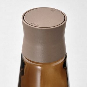 HALVTOM, Солонка и перечница, стекло/коричневый, 12 см, 2 шт