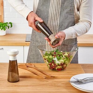HALVTOM, Мельница для специй, стекло/коричневая, 19 см/ 2 шт