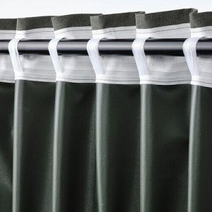 ROSENMANDEL, плотные шторы, 1 пара, темно-зеленые, 135x250 см