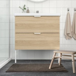 SÖDERSJÖN, Коврик для ванной,  серо-коричневый, 50x80 см,