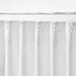MOALISA, шторы, 1 пара, белый/ черный, 145x250 см