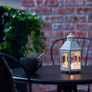 KRINGSYNT, фонарь для чайного освещения, внутренний/ уличный, белый, 21 см