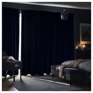 LAGEROLVON, шторы для затемнения комнаты, 1 пара, синие, 145x250 см