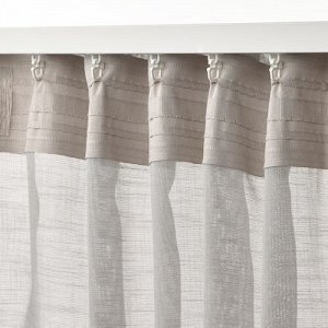 HLLEBRCKA, прозрачные шторы, 1 пара, светло-серый, 145x250 см