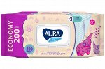 Aura Ultra Comfort салфетки влажные детские, салфетки влажные, 200 шт
