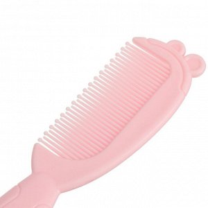 Набор для ухода за волосами: расческа и щетка «Мишка», цвет розовый