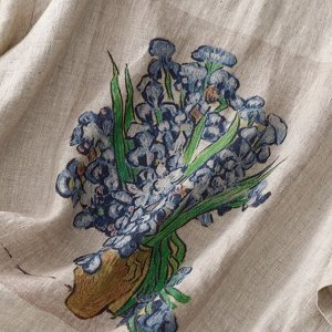 Женская футболка свободного кроя, с цветочным принтом, серо-бежевый