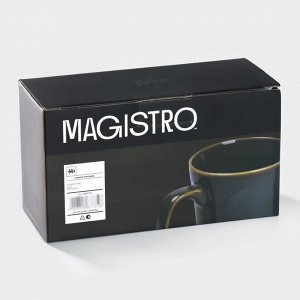 Набор кружек Magistro Fog, 350 мл, 2 шт., фарфор, зелёный