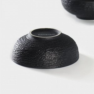 Набор мисок фарфоровых Magistro Lofty, 2 предмета: 300 мл, d=12 см, цвет черный