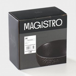 Набор мисок фарфоровых Magistro Lofty, 2 предмета: 300 мл, d=12 см, цвет черный