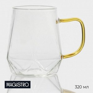 Кружка стеклянная Magistro «Льдинка», 320 мл, 11x9x9,5 см