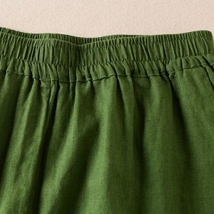 Женские шорты с эластичным поясом и перфорацией, свободного кроя, зеленый
