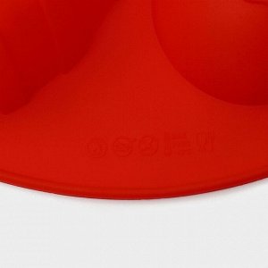 Форма для выпечки Доляна «Пасха. Пасхальные яйца», силикон, 32,5x19,5 см, 6 ячеек (9,7x6,8 см), цвет красный
