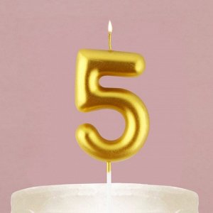 Свеча-цифра в торт «4», золото, 4 х 10 см