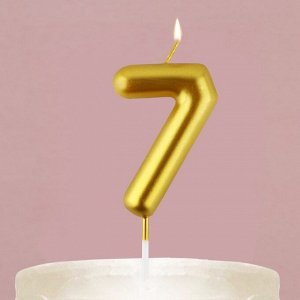 Свеча-цифра в торт «7», золото, 4 х 10 см