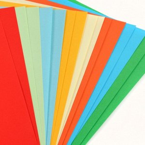 Бумага цветная тонированная, А4, 16 листов, 8 цветов, немелованная, двусторонняя, в пакете, 80 г/м², Тачки