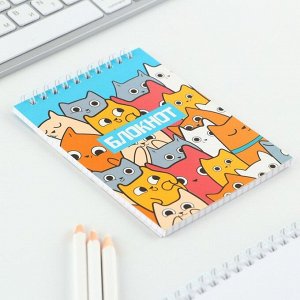 Блокнот А6, 40 л на гребне, мягкая обложка «Котята»