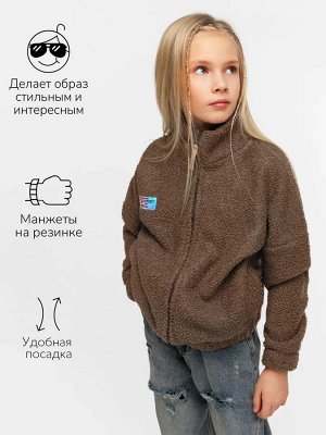 Толстовка детская на молнии Amarobaby LAMB, цвет какао