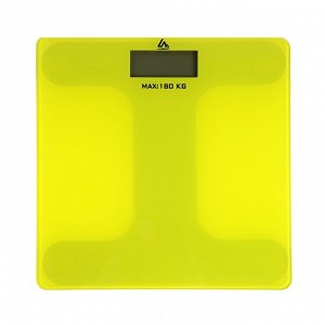 Весы напольные Luazon LVE-006, электронные, до 180 кг, 2хAAА (не в комплекте), жёлтые