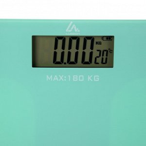 Весы напольные Luazon LVE-006, электронные, до 180 кг, 2хAAА (не в комплекте), зелёные
