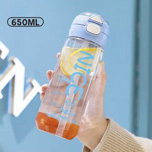 Бутылка для воды спортивная 650 мл, для напитков и фитнеса
