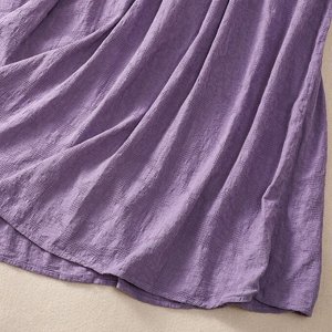 Женское платье с короткими рукавами и V-образным вырезом, на шнуровке, свободного кроя, фиолетовый