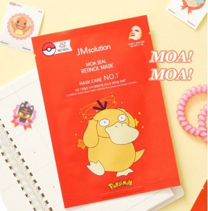 JMsolution Moa Seal Retinol Mask - Pokemon Psyduck Набор 3шт: тканевые маски с ретинолом