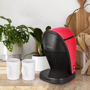 Кофеварка КТ-7188-1 черно-малиновый